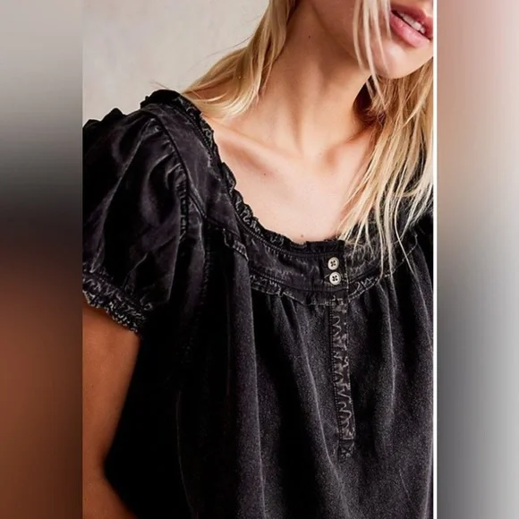 NWT We the Free Muse Tunic - Washed Black Color - Picture 3 of 7